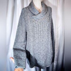 Express Wool Turtleneck Sweater, Women Gray, Soft Woolen, Gray, Knit, M